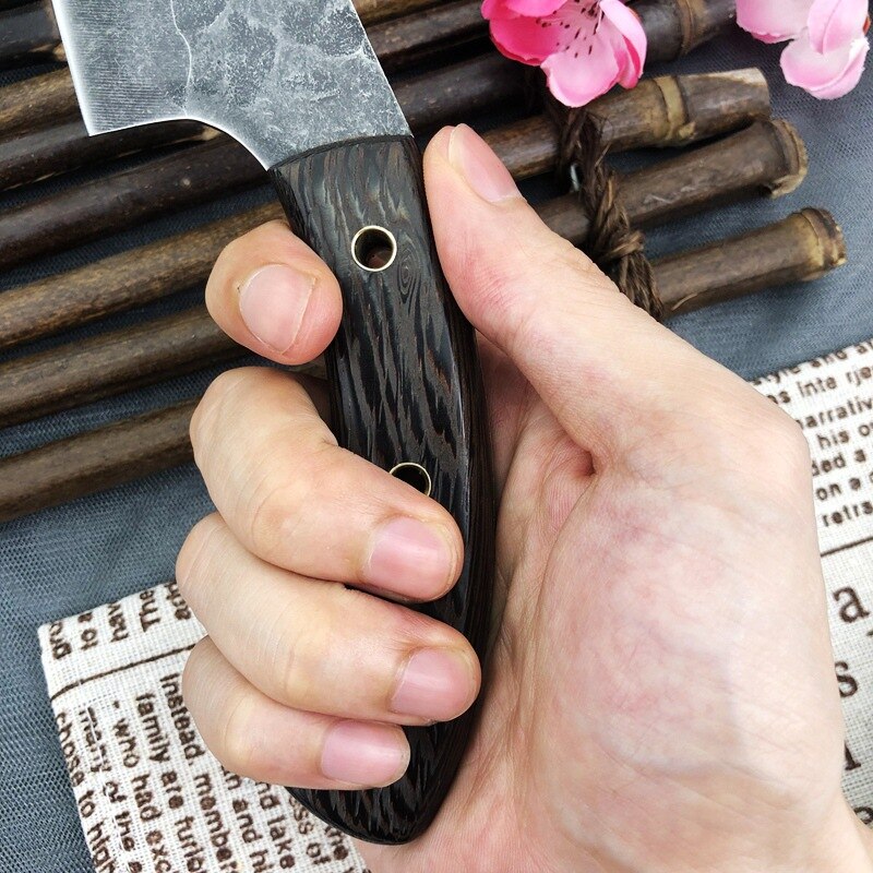 Full Tang Boning Knife 5.5 Inch Cleaver Butcher Knives Handmade Forfed Steel Knife Slice Chef Knives With Leather Sheath