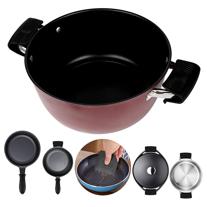 5Pcs Silicone Handvat Houder Gietijzeren Koekenpan Houders Cover Non Slip Pannenlap Mouwen Hittebestendige Pannenlap