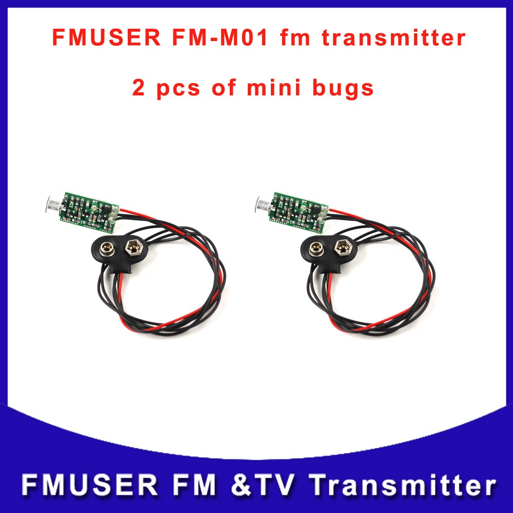 Mini transmisor de audio FM de FM-01, dispositivo de escucha para cuidar a los bebés, 2 uds.