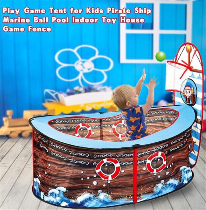 Children Game Tent Outdoor Indoor Pirate Ship Ball Pool Play Tent Kids Safe Foldable Playpens Game Pool Of Balls For Kids