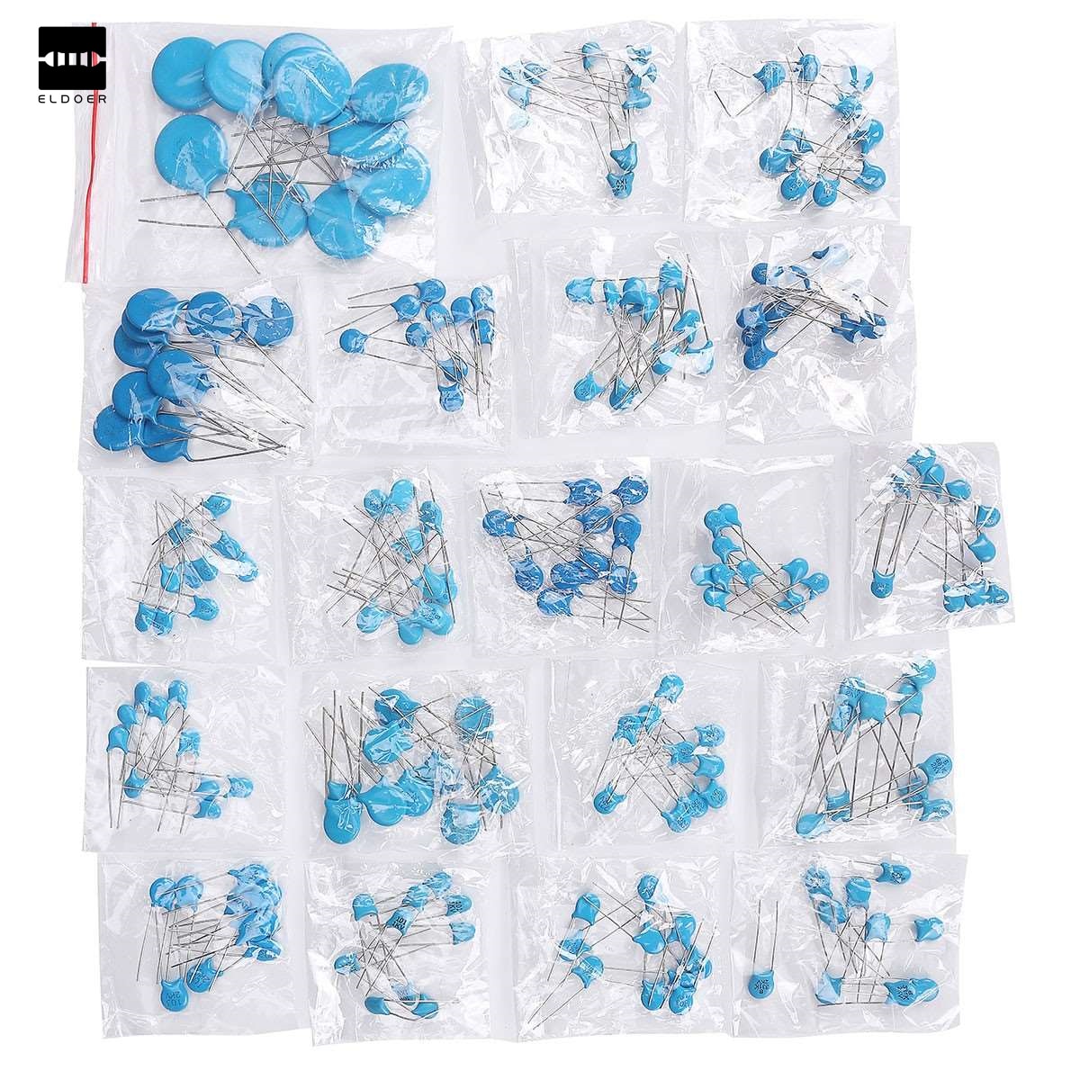 Kit surtido de condensadores cerámicos de alta tensión 1KV/2KV/3KV de 20 valores 200 Uds más nuevos