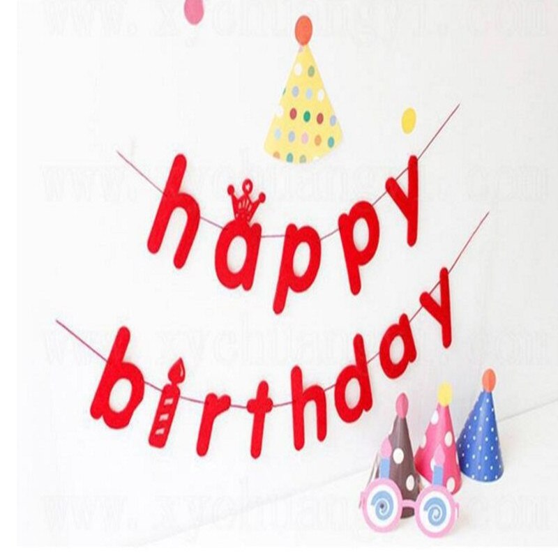 Felt Banners Happy 100 Days Flags Happy Birthday Wedding Party Decoration Banner Home Party Baby Shower Birthday Party Decor