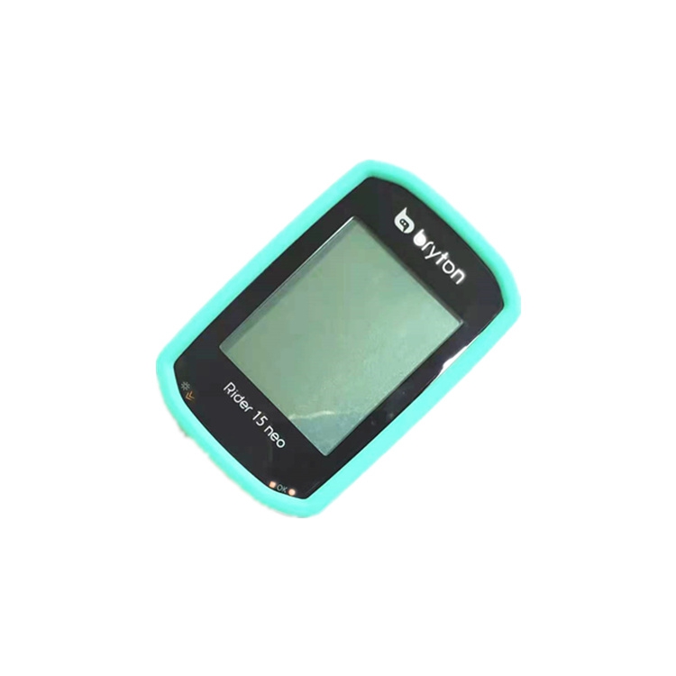Étui en Silicone pour ordinateur de vélo et protection d&#39;écran pour Bryton Rider 15 neo, GPS: 1pc Cyan With Film