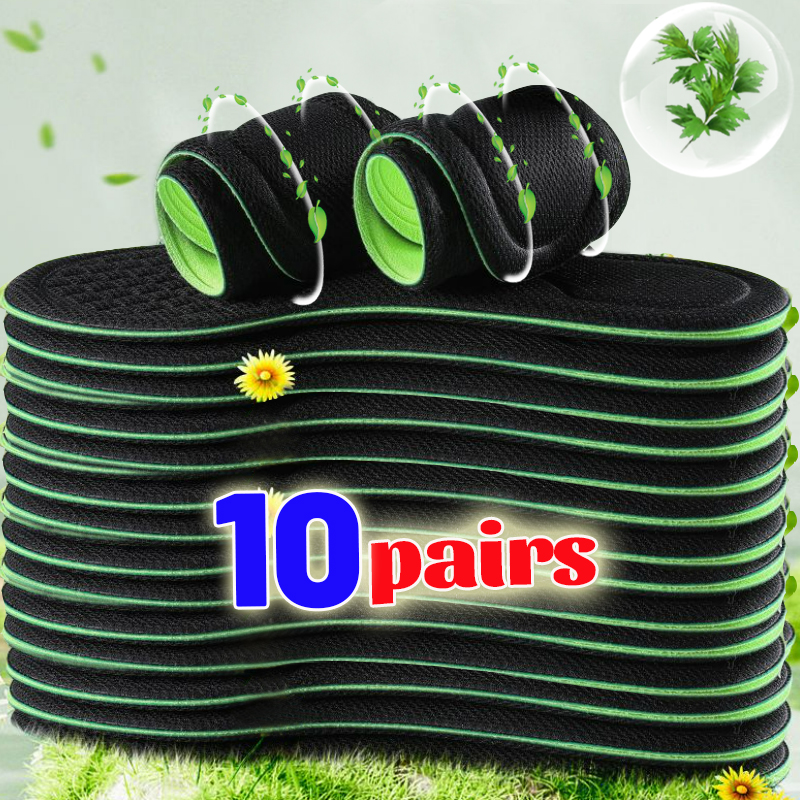 Plantillas ortopédicas de espuma viscoelástica suave, 1-10 pares, plantilla desodorizante Unisex, zapatos deportivos, absorbe el sudor, accesorios antibacterianos para zapatos