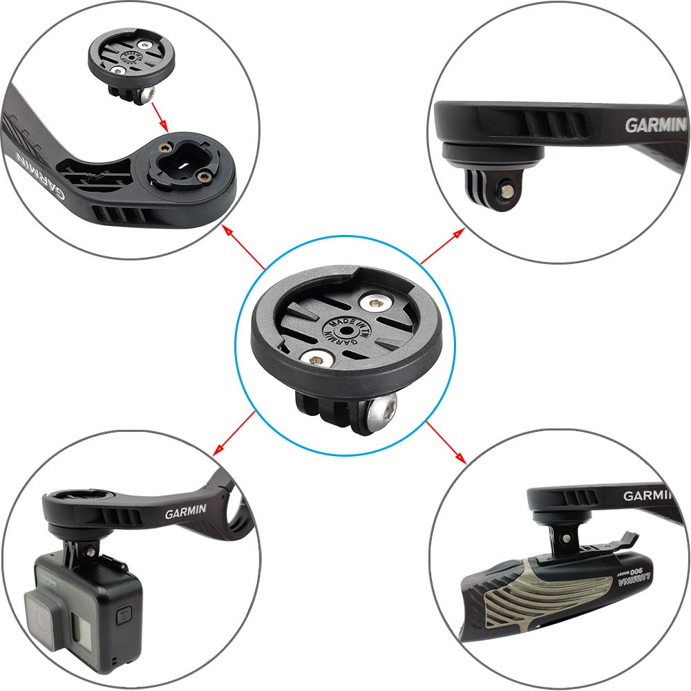 Adaptador de soporte de montaje combinado Garmin Gopro, adaptador de faro de cámara de liberación rápida para montaje de K-EDGE Garmin Wahoo Bryton