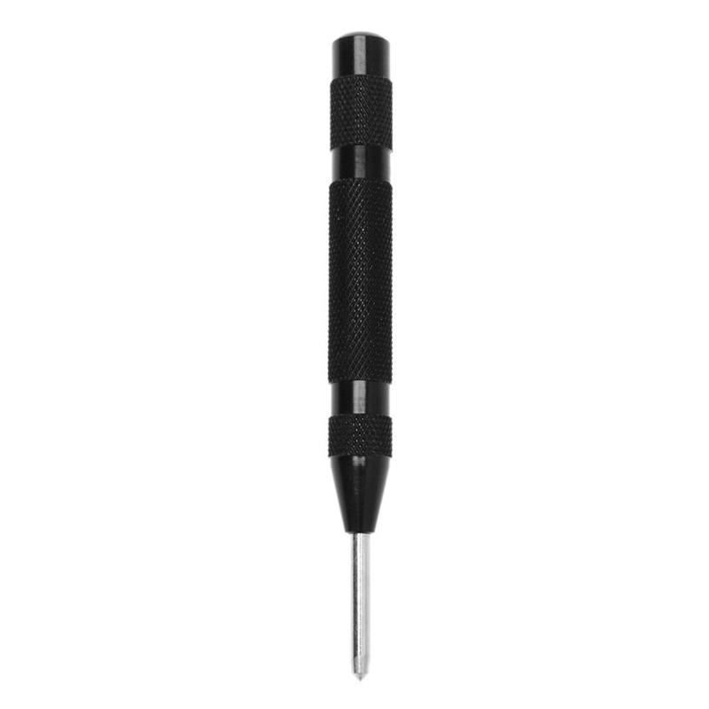 Tunge automatiske center punch dot punch stål fjederbelastet markering starthuller håndværktøj læder håndværk: Sort