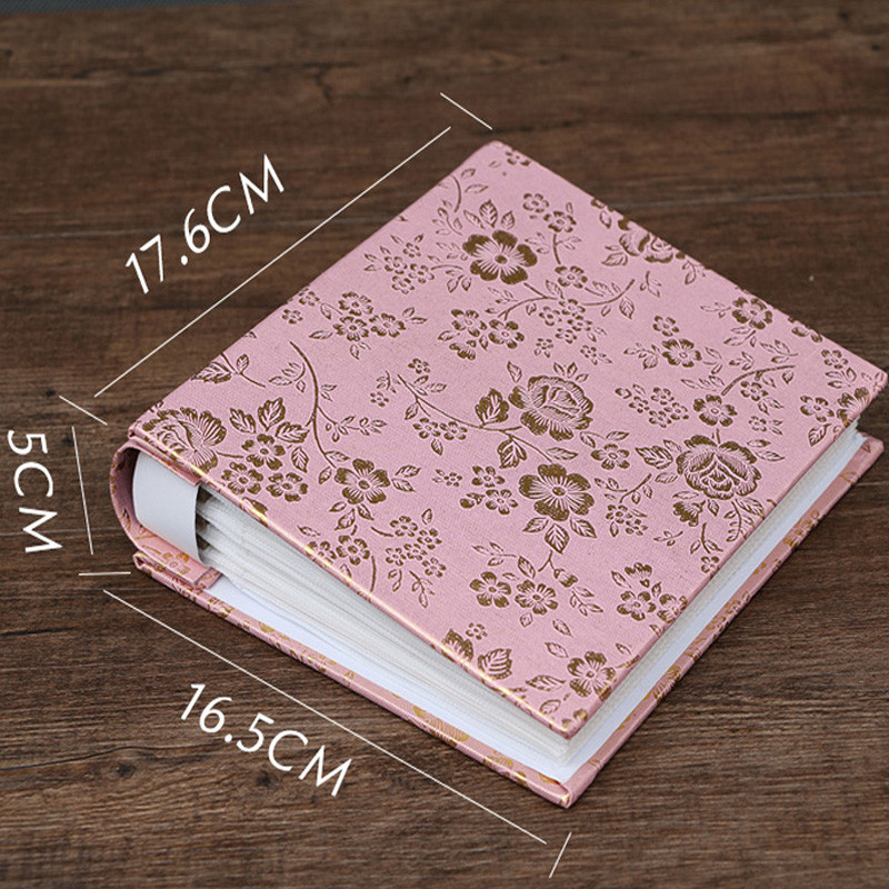 6 zoll Fotoalbum Leder Blumen- Lagerung Kasten 100 Blätter EinfüGen Seite Album Liebhaber freundlicher Buch Speicher Hochzeit DIY foto