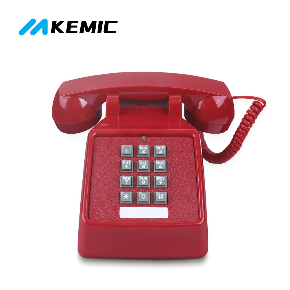 Knop Wijzerplaat Vintage Vaste Telefoon Rood Zwart Plastic Home Office Retro Draad Vaste Vaste Telefoon Europa Stijl