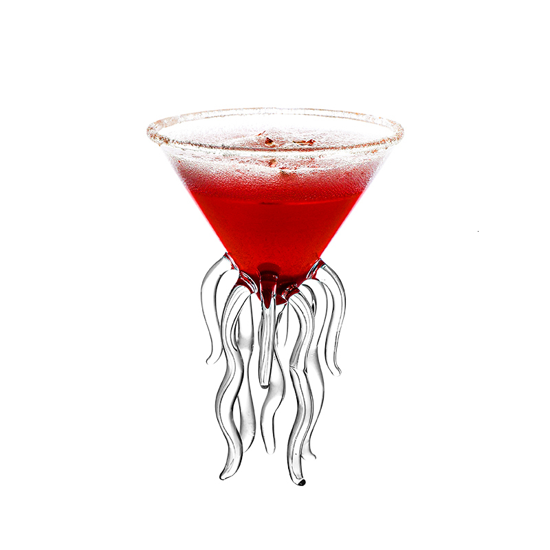Manet martini glas havstema bläckfisk bar mixolog tiki cocktail bägare speciella drycker vin kopp champagne coupe