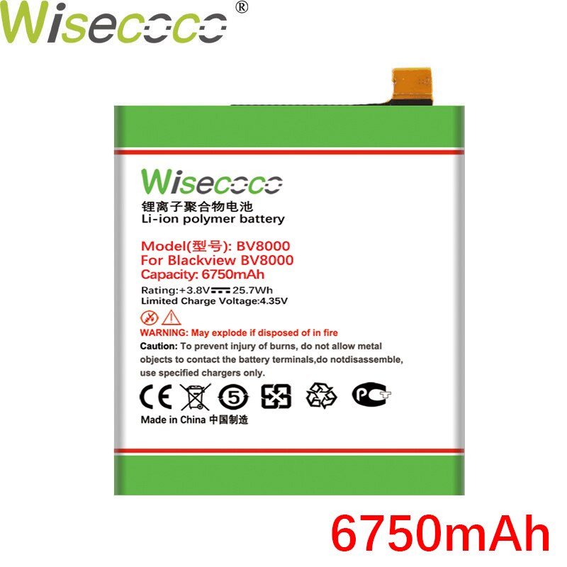 WISECOCO バッテリー Blackview BV6000 BV6800 BV7000 BV8000 BV9000 電話最新の生産高品質の新バッテリー + トラッキングコード