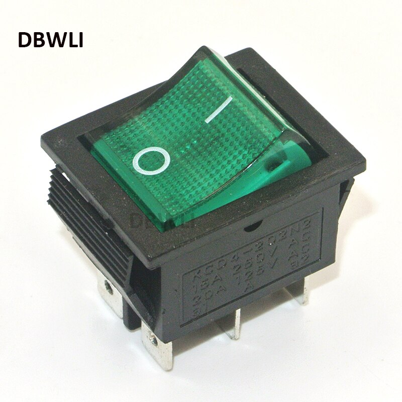 5PCS 6 Pins KCD4 DPDT On-On Latching Rocker Switch Power Switch 2 Position With Indicator Light