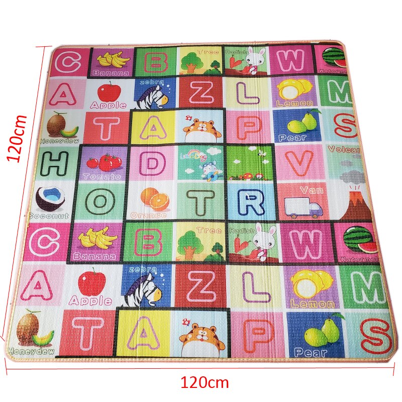 Double Surface Children Game Carpet Kids Room Mat For Baby Playpen Baby Carpet Baby Playmat For Fence Children Game Pad: 120 120cm  Square