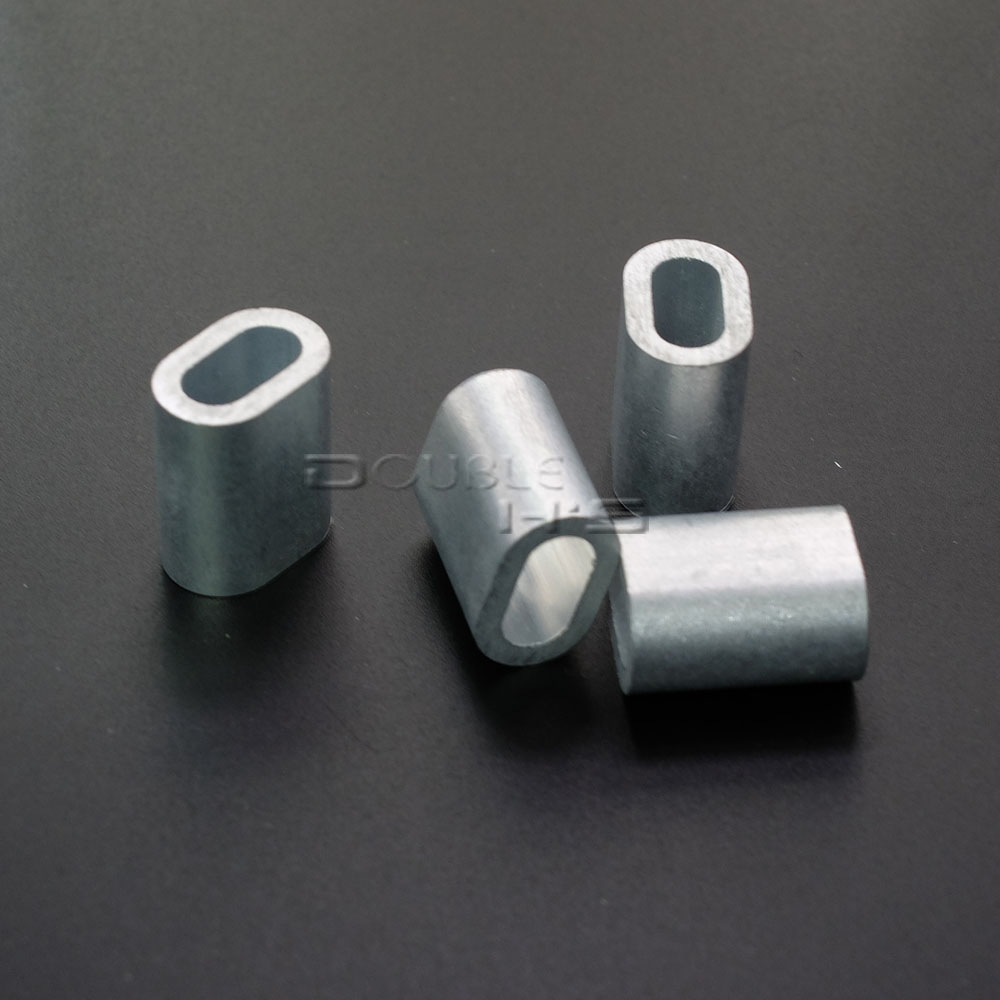 20pcs/lot Aluminum Cable Crimp Sleeve Cable Ferrule Stop for Snare Wire Rope Clip Swage Trap Barrel Fitting