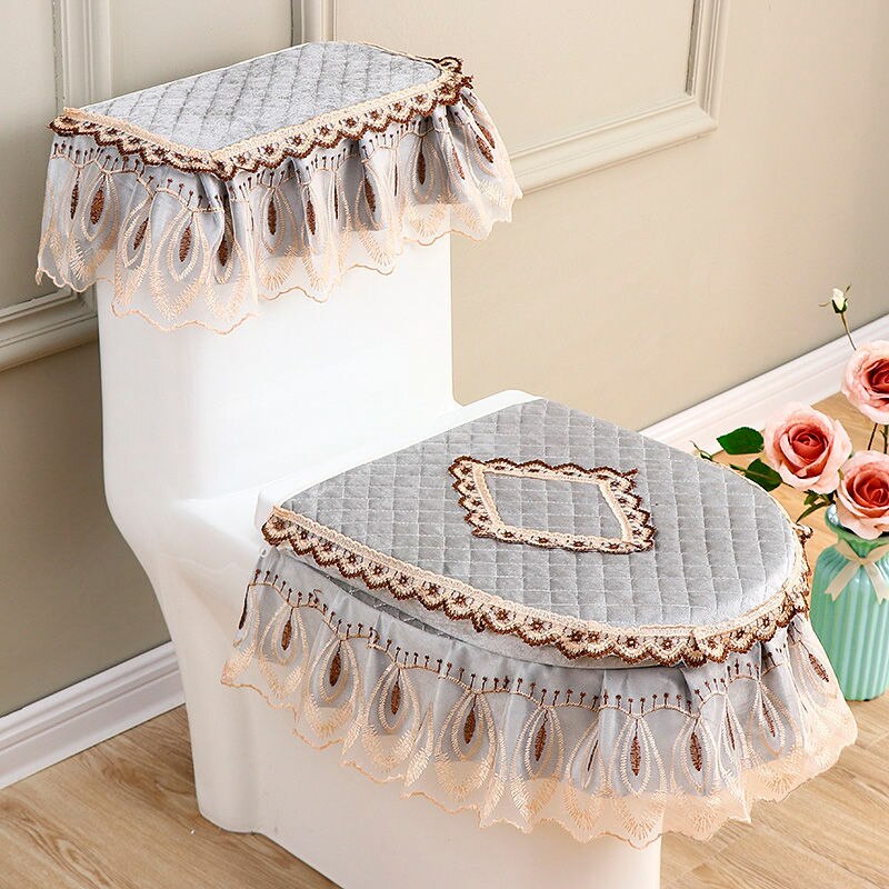 3 Teile/satz Wc Sitz Ring Wc Pad Verdickt Warme Wc Europäischen hoch-Klasse Wc Sitz Abdeckung einstellen: Stil C-grau