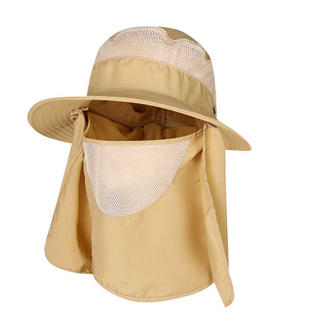 Zonnebrandcrème Vissen Suns Anti Uv Bescherming Gezicht Hals Flap Zon CapHeadband Zon Regen Hoed Cap Vissen Wandelen: Khaki