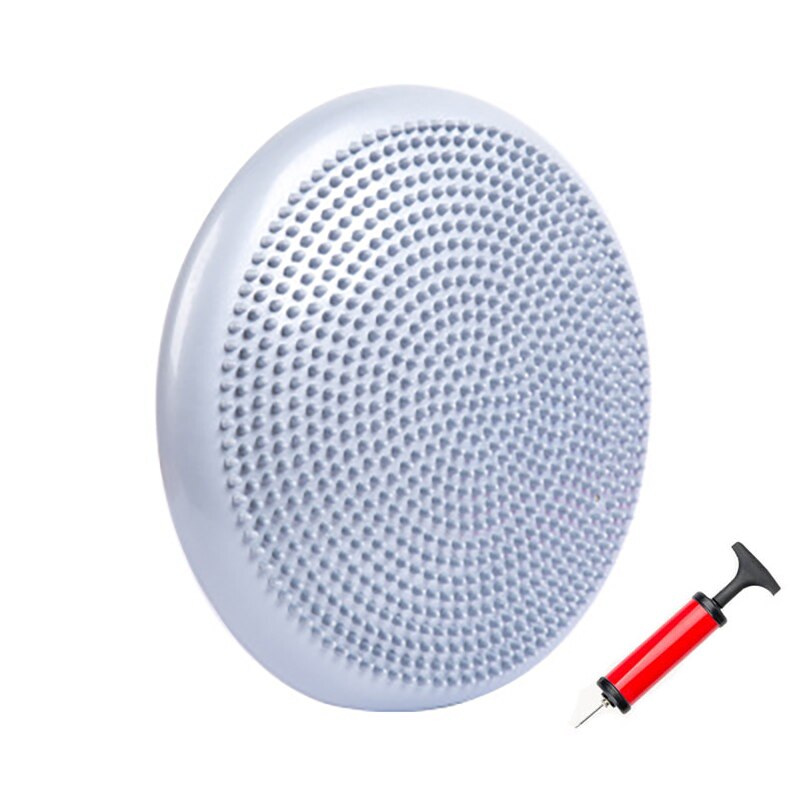 PVC Inflatable Yoga Ball Cushion Balance Pad Massage Fitness Balls Practice Feet Universal Durable Pilates Equipment With Pump: silver white