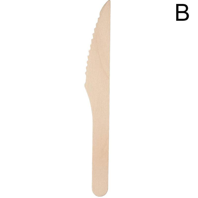 Wegwerp Houten 16Cm Bestek Vorken/Lepels/Cutters Messen Keuken Servies Party Gebruiksvoorwerp Verpakking Dessert Supply Kitchener Tool: Wooden knife