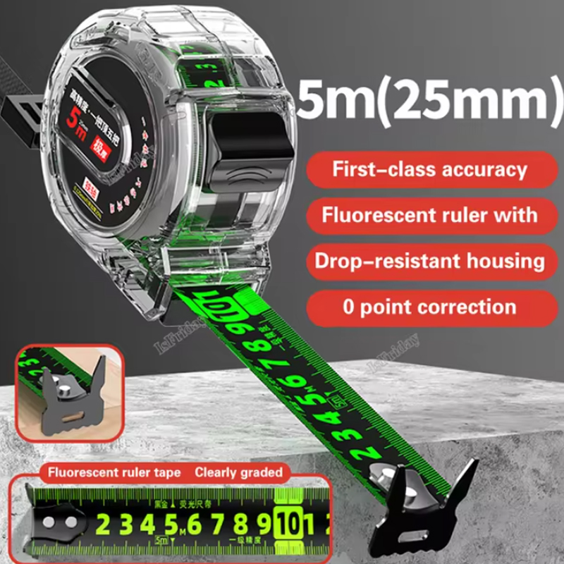 Tape Measure 5 Meters Precision And Durable Measuring Ruler Measuring Tape Precise And Clear: Ivoire