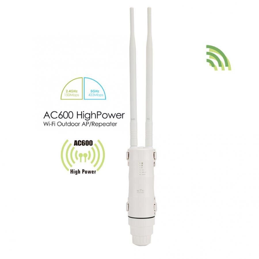 Wireless Wifi Extender High Power Outdoor AP Repeater AC600 Dual Band 2.4G + 5G 100-240V