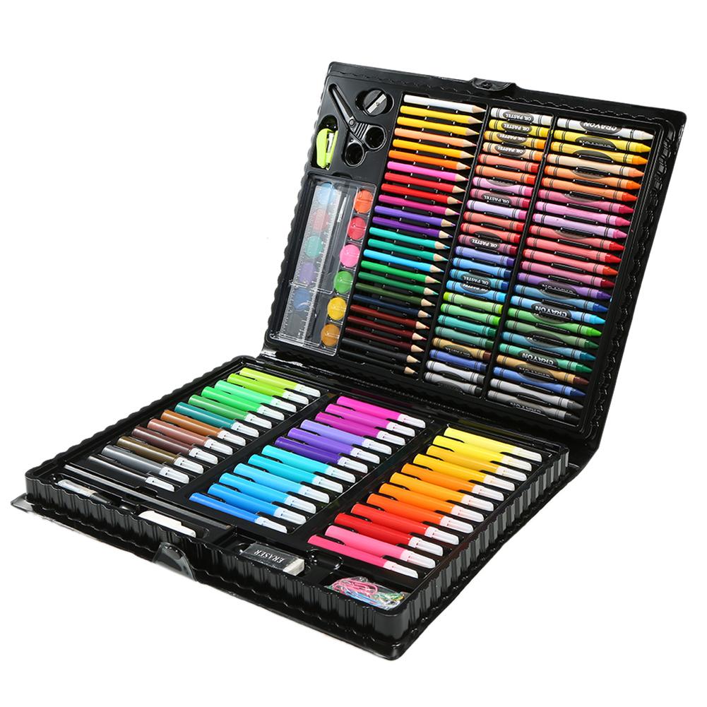 150 stks/set Kids Art Tekenen Schilderen Tool Marker Pennen Waskrijt Oliepastel Art Set