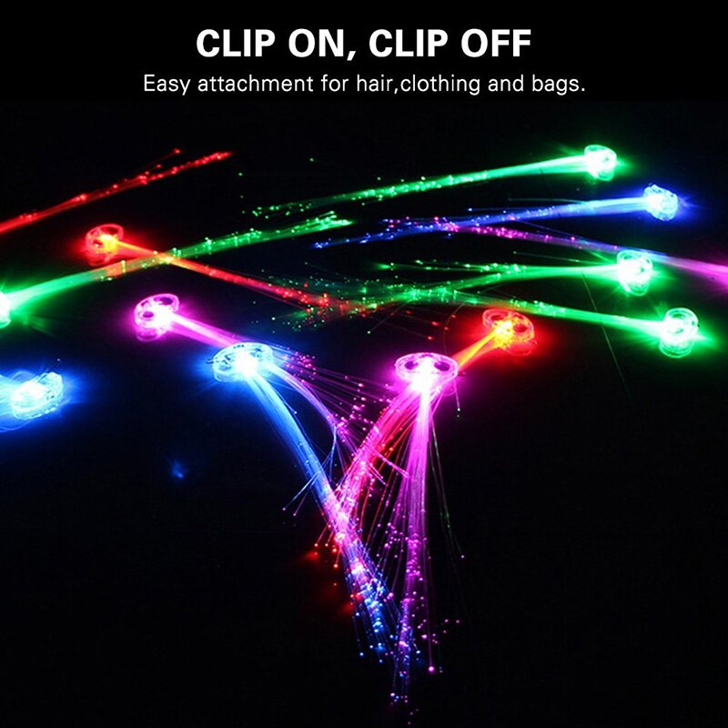 LED Fiber Optik Blinkende Haar flechten Erweiterungen hell hoch Blitz-Haarspange Clip flechten glühend Haarnadel Party Mädchen Haar Zubehör