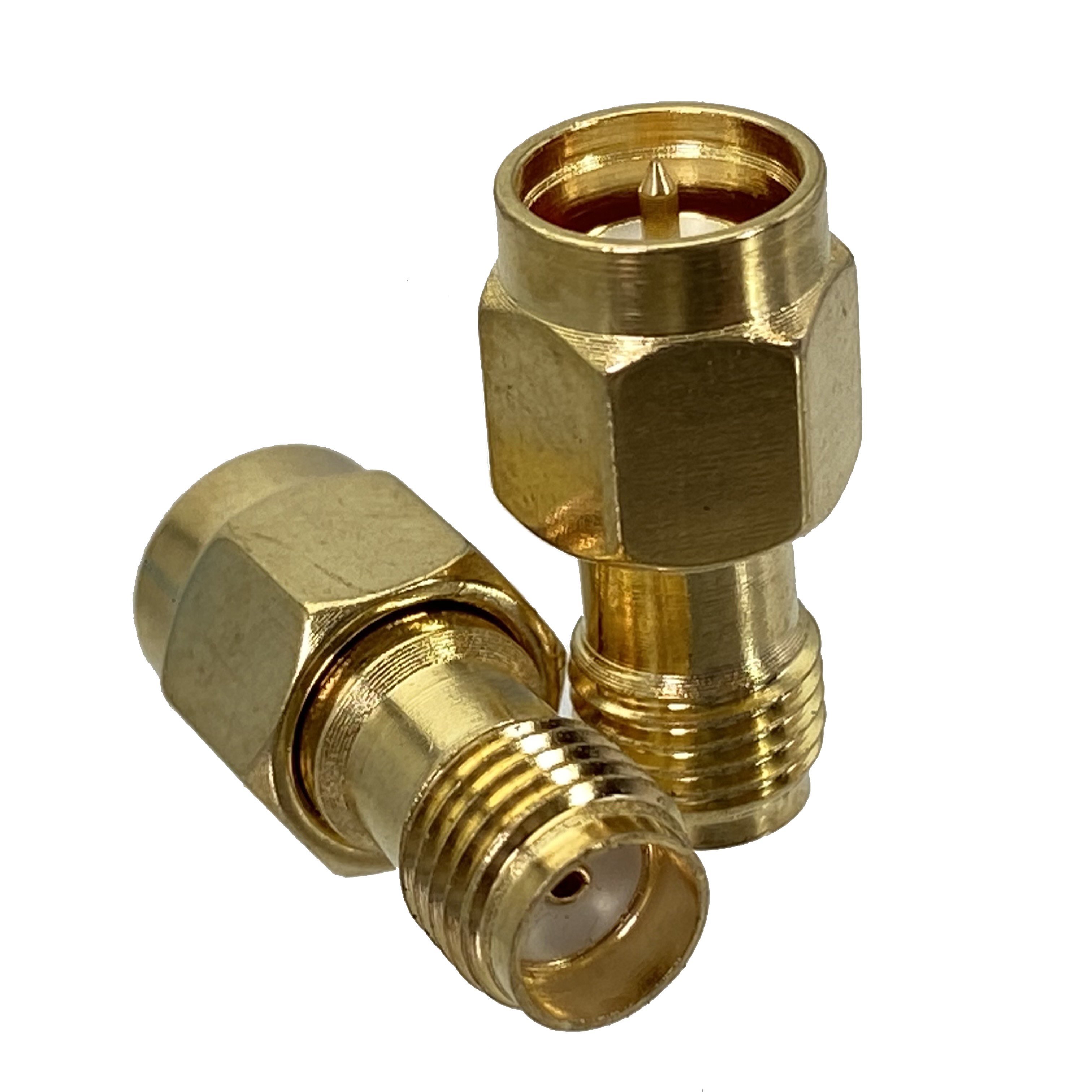 Adaptador SMA/RP-SMA a SMA/RPSMA enchufe macho y conector hembra conector Coaxial RF recto y de ángulo recto 1 Uds: Oro