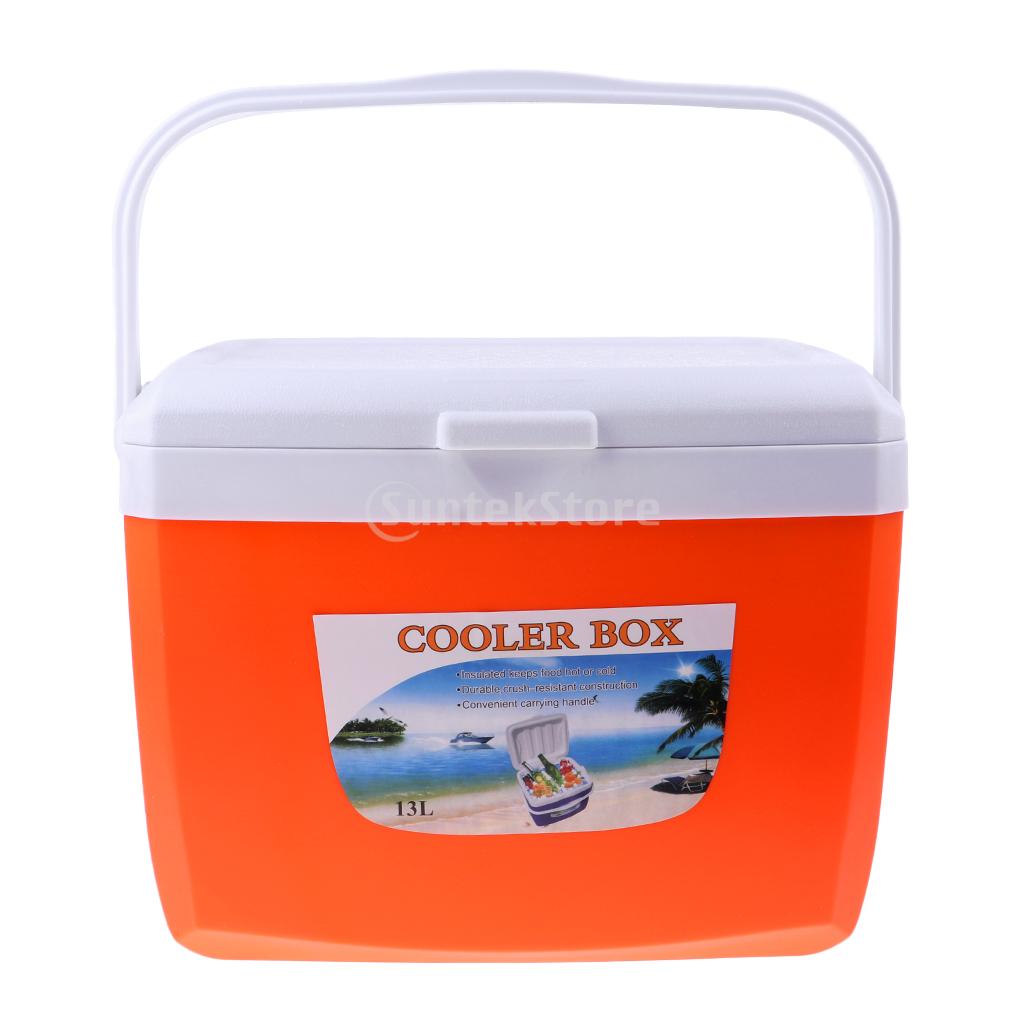 Camping Outdoor Picknick Dranken Voedsel Koelbox Auto Ijs Emmer Met Handvat 5L/13L Oranje/Rood/Blauw: Orange 13L