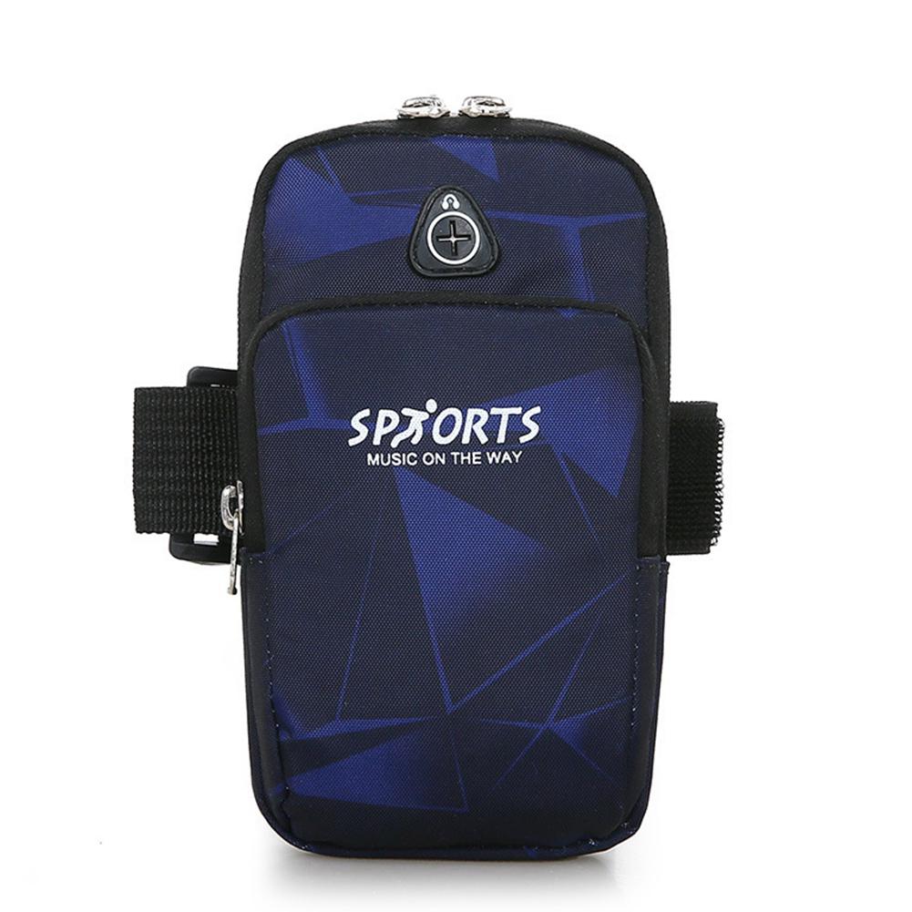 Pinshang Unisex Mobiele Telefoon Arm Bag Nylon Running Outdoor Sport Mobiele Telefoon Pols Zak: 1- dark blue