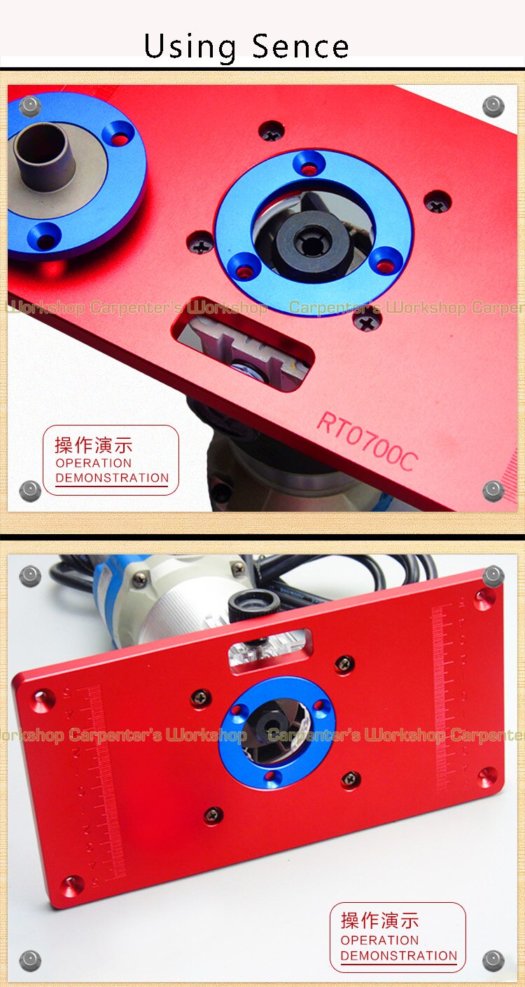 Aluminum Router Table Insert Plate Ring Screw For Woodworking Benches Trimmer