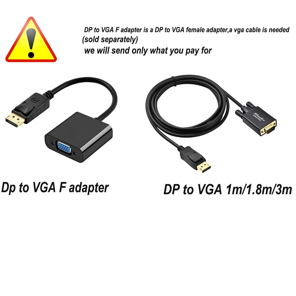 Premium Displayport to VGA cable 1.8M 3.0M Dp in to VGA out for HP Dell Lenovo PC laptop