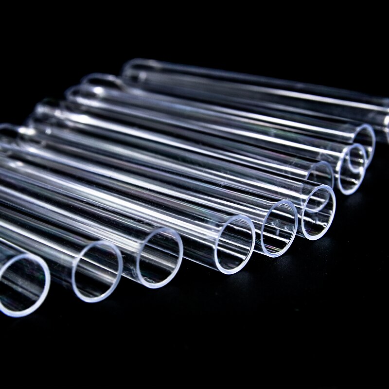 Plastic Test Tube 12×100mm Laboratory Clear Test Tubes Vials With Push Caps 10PCS