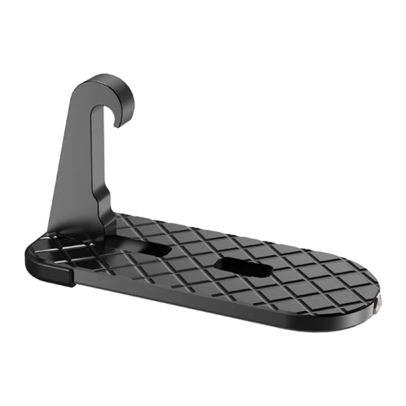 Mini Pedal Auxiliary Ladder Car Door Foldable Steps Safety Hammer For Roof Bracket Or Roof Cleaning Black: Lengthen 9mm