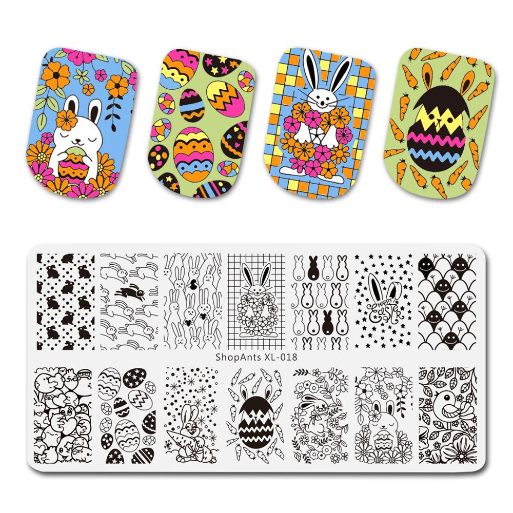SHOPANTS 6*12cm Rectangle Nail Stamping Plates Leaf Flowers Butterfly Nail Art Stamp Templates Stencils Polish Manicure: 018