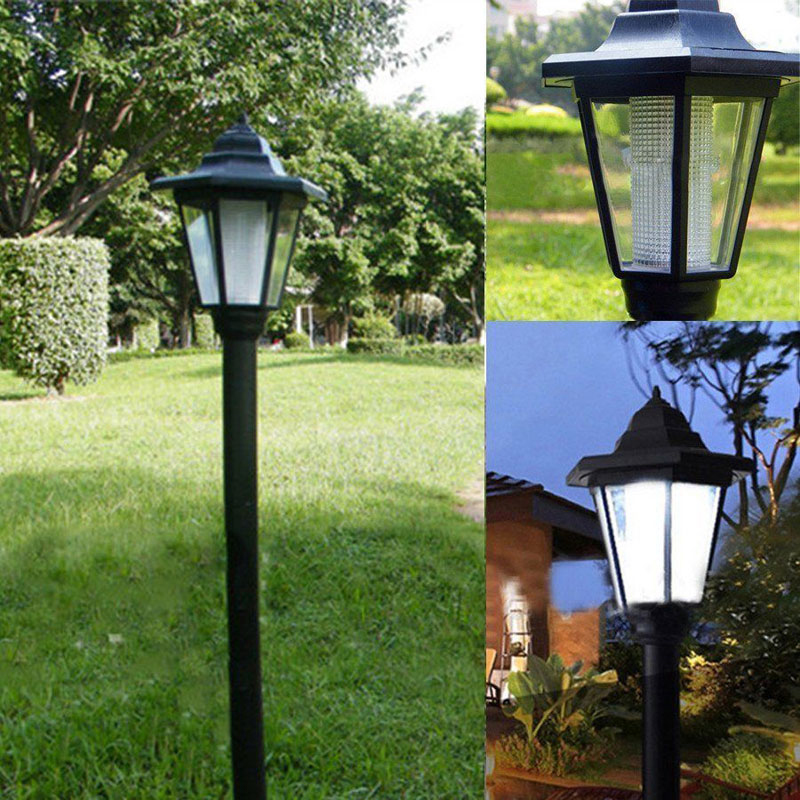 Solar Power LED Outdoor Garden Lamp Post Coach Lighting Lantern Yard Lawn