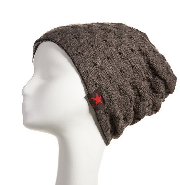 Dubbelzijdig Gebruik Vrouwen Hoed Gebreide Herfst Winter Warm Caps mannen Warme Winter Hoeden Chunky Caps Mutsen Bonnet Femme homme: dark kahki