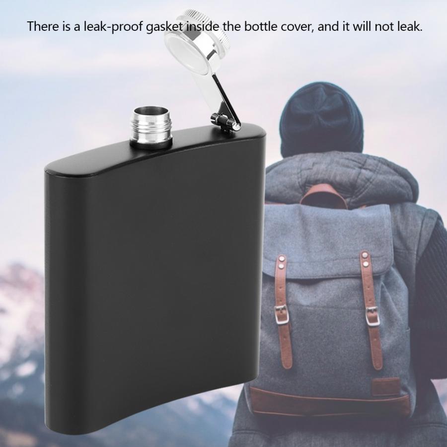 Flask Bottle Black Portable Stainless Steel U-shaped Alcohol Whiskey Flask Bottle