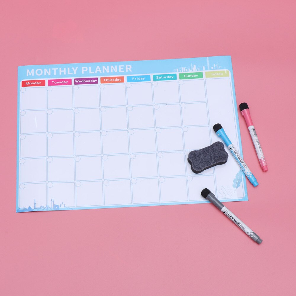 1 Set 40X30Cm Maandelijkse Plan Magnetische Whiteboard Creatieve Pet Flexibele Magneet Board Notities Herinneringen Memo Voor Thuis kantoor Refr