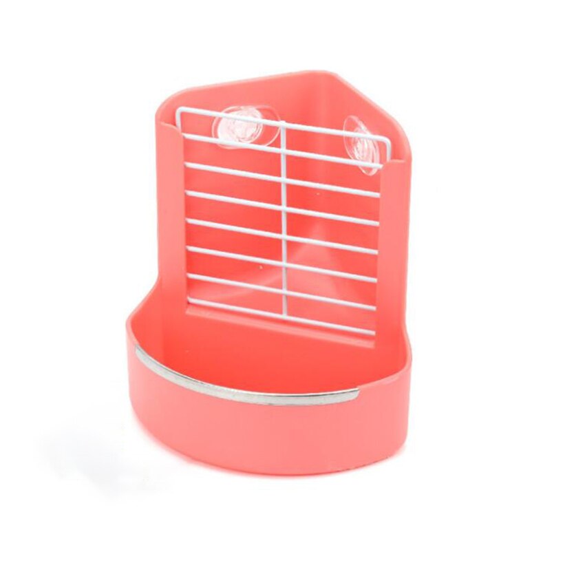 Voedsel Bin Feeder, voedsel Feeder Bowl 2 In 1 Voedsel Dispenser Rack Voor Konijn Cavia Chinchilla En Andere Kleine Dieren: Pink