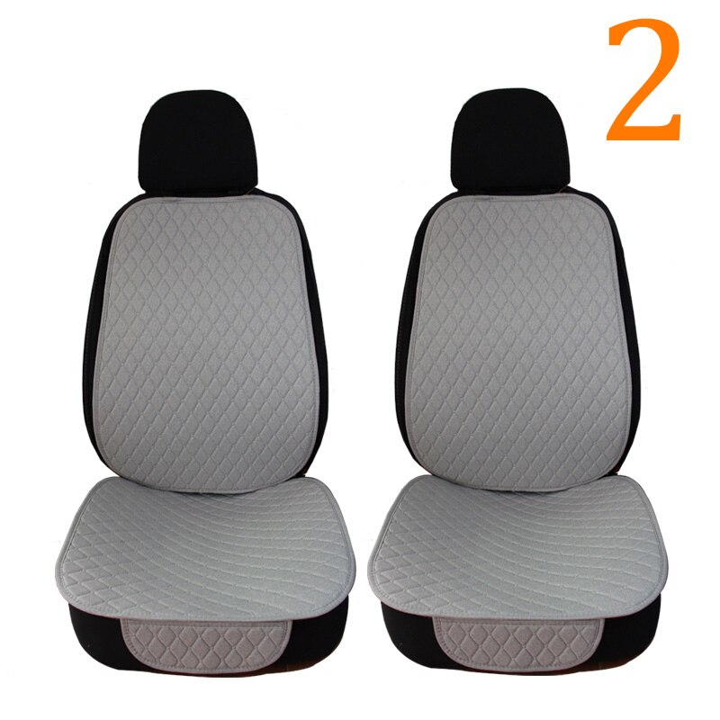 Lin bilstolsskydd med ryggstöd framsäte bak rygg midja tvättbar kudde matta för auto universal passar de flesta bilar: 2 framgrå