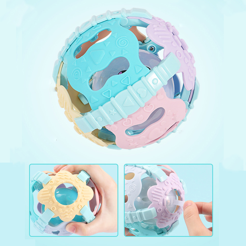 Cute Baby Puzzle Early Education Lighted Ball Molar Rod Toy Baby Teether Rattle Bed Bell Toy