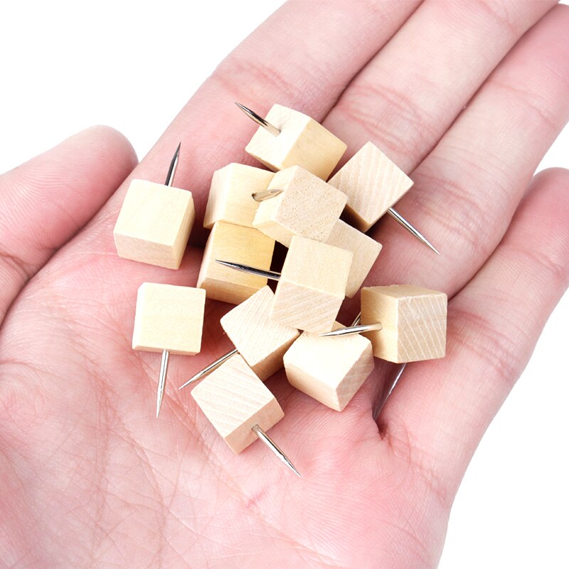 10/20 Pcs Box Container Thuis Craft Kantoor Houten Punaise Foto Muur Kurk Boord Decoratieve Kaart Push Pin Tekening Nail