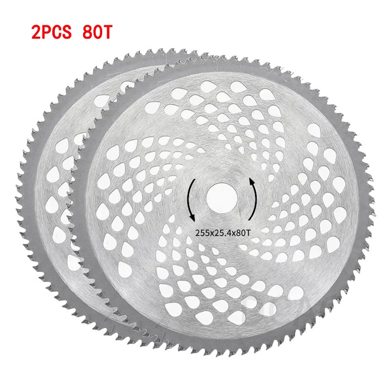 40T/60T/80T 10 Inch Carbide Tipped Alloy Brush Cutter Saw Blade Lawn Mower Grass Trimmer Garden Tool Replacement Cutting Disc: green
