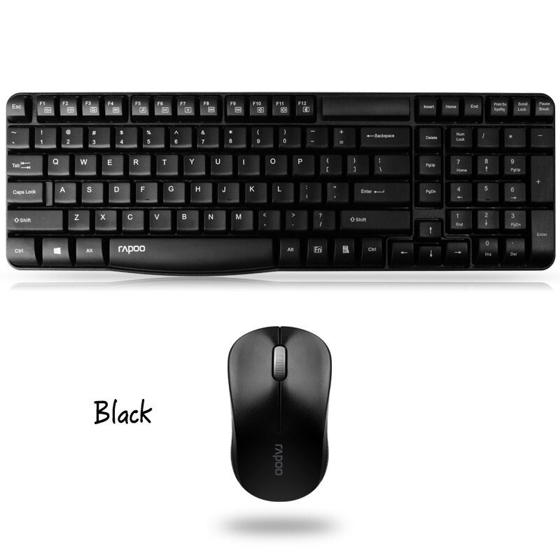 Original Rapoo X1800S Wireless Keyboard&Mouse Combos With Waterproof for Computer Home Office PC laptop desktop: wireless black