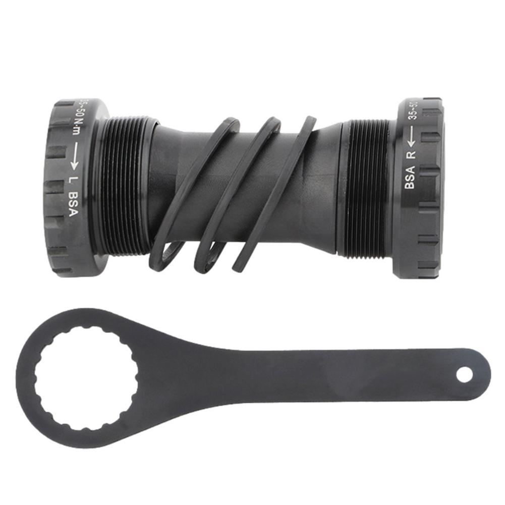 24mm Bike Crankset Threaded Bottom Bracket For 68-73mm Tooth BC1.37-24T Integrated MTB Bike External Bearing Bottom Brackets: black and wrench