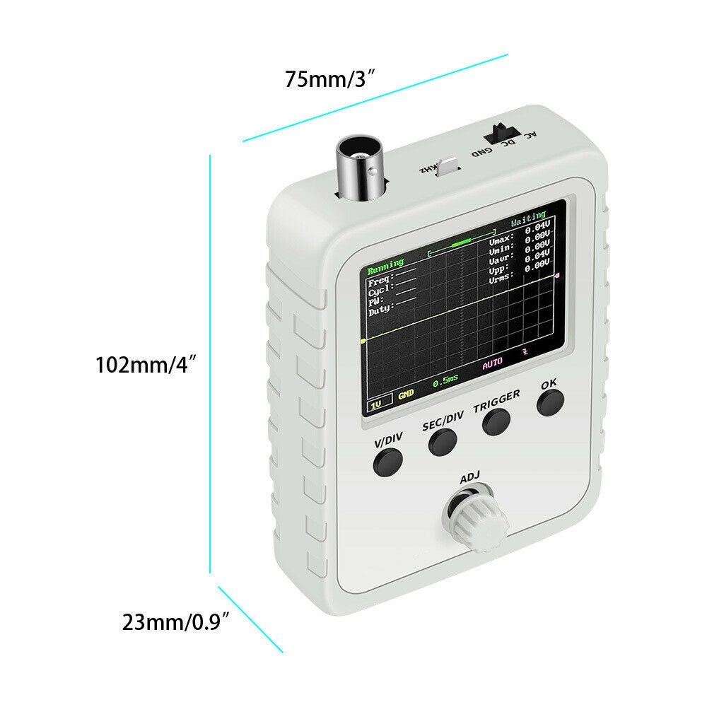 Kit d'oscilloscope numérique TFT Oscilloscope DSO150 2.4 pouces assemblé avec alimentation sonde de câble bcn-clip Oscilloscope 200KHz