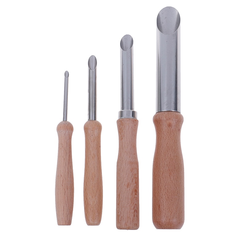 4pcs DIY Molding Engrave Cutter Shape Carve Sculpture Modelling Cut Pottery Punch Hole Clay Ceramic Tool Wax Model Sludge Sculpt