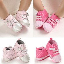 Peuter Baby Jongen Meisje Dot Canvas Zachte Tong Schoenen Sneakers Baby Babyschoenen