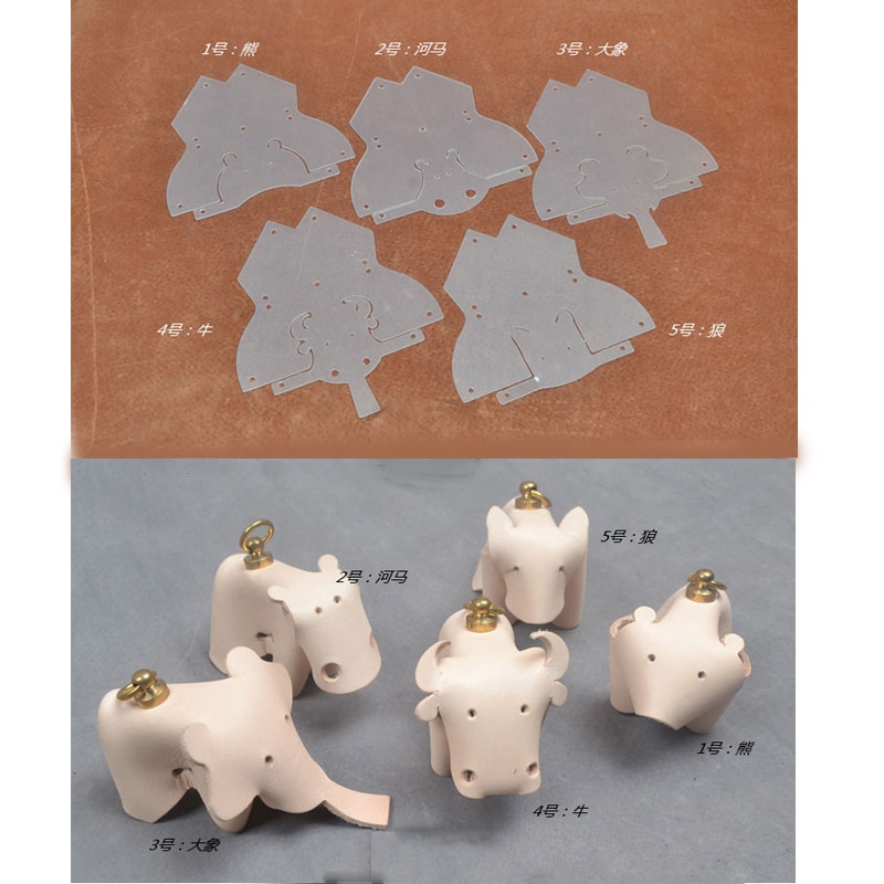 1 Set Sewing Pattern Pvc Template DIY Leather Sewing Pattern Pvc Template Leather Craft Making 5 Animal Style