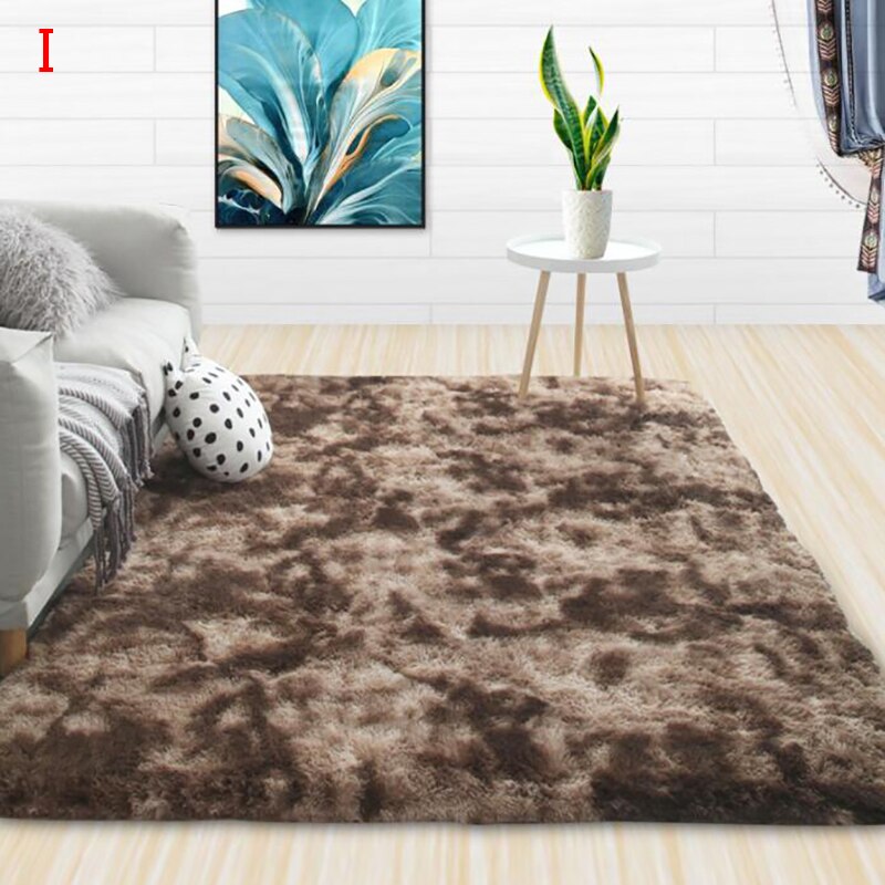Plush Carpet for Living Room Fluffy Rug Thick Bed Room Carpets Anti-slip Floor Gray Soft Rugs Tie Dyeing Velvet Kids Room Mat: I