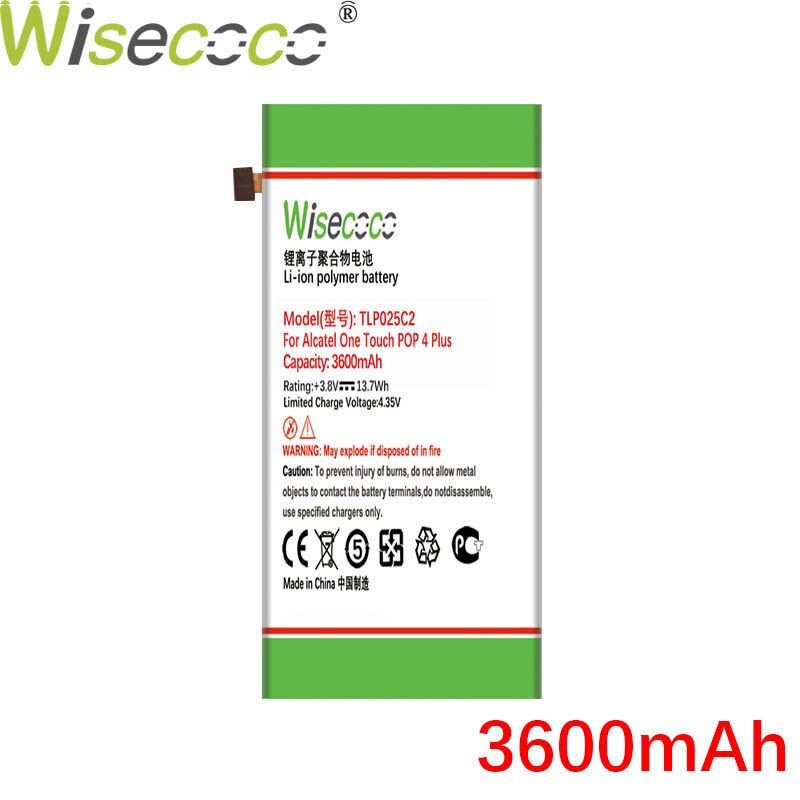 Wisecoco TLP025C2 3800mAh Battery For ALCATEL TLP025C1 One Touch POP 4 Plus 4+ OT-5056D 5056D Phone